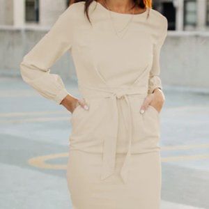 Sheath Dress in Cream